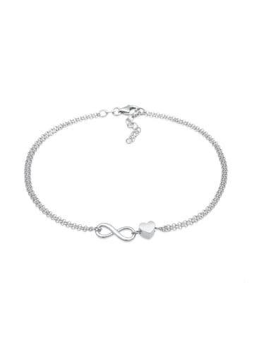 Elli Fußschmuck 925 Sterling Silber Herz, Infinity in Silber