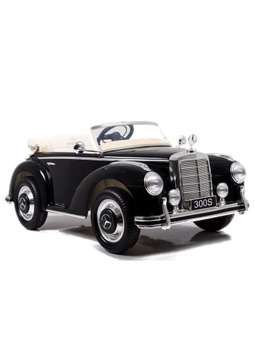 LEAN TOYS Kinderfahrzeug Mercedes-Benz 300S Schwarz lackiert Ledersitz EVA-Reifen Auto