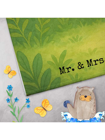 Mr. & Mrs. Panda Handtuch Faultiere Herz Design ohne Spruch in Weiß