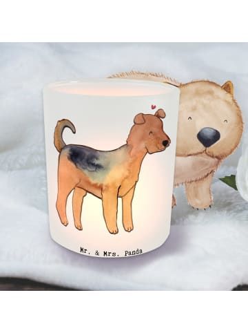 Mr. & Mrs. Panda Teelichthalter Airedale Terrier Moment ohne Spruch in Transparent