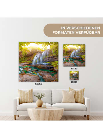 MuchoWow Leinwand Bilder Sonniger Wasserfall