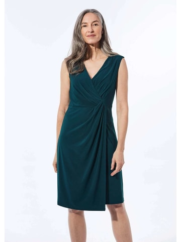 GOLDNER Kurzgröße:  Cocktailkleid mit Raffungen in smaragdgrün