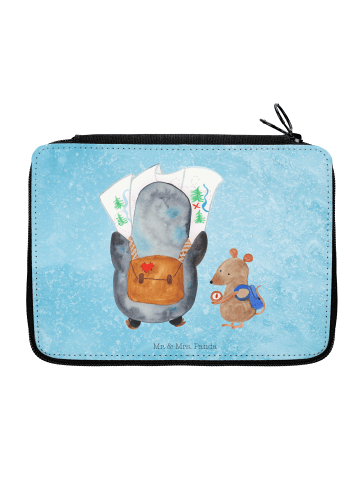 Mr. & Mrs. Panda Federtasche Pinguin & Maus Wanderer ohne Spruch in Eisblau
