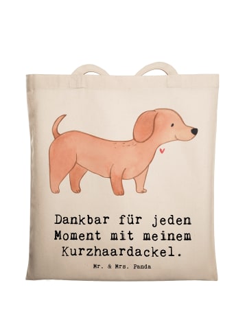 Mr. & Mrs. Panda Tasche Dackel Kurzhaardackel Moment mit Spruch in Creme