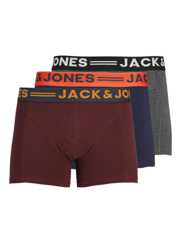 Jack & Jones 3er-Pack Trunks in Burgundy