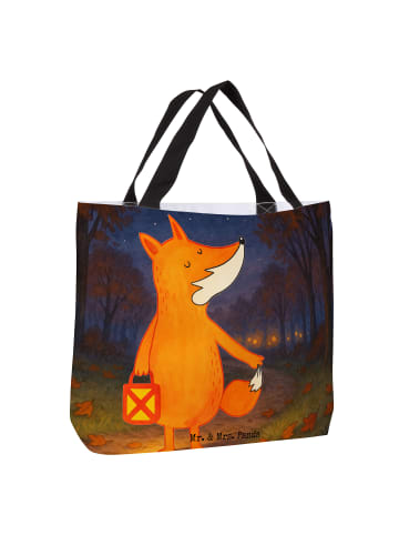 Mr. & Mrs. Panda Einkaufstasche Fuchs Laterne Design ohne Spruch in Weiß