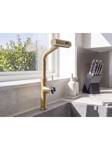 Beliani Küchenarmatur PEGUCHE in Gold - (W) 20 x (H) 44 x (L) 5 cm