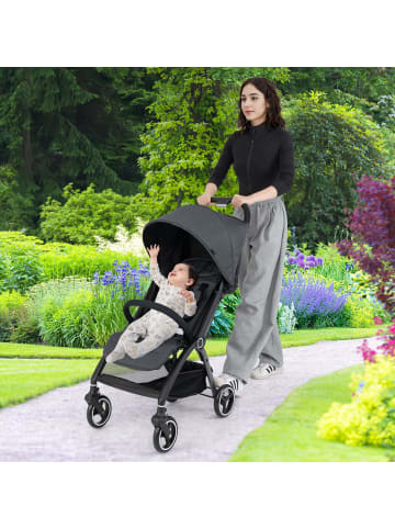 COSTWAY Kinderwagen einhändig klappbar in Grau