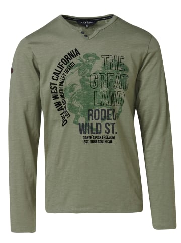 KOROSHI Langarm-t-shirt in khaki