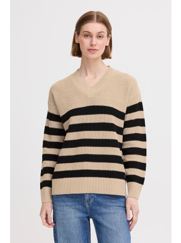 Oxmo V-Ausschnitt-Pullover OXKALA in Natur