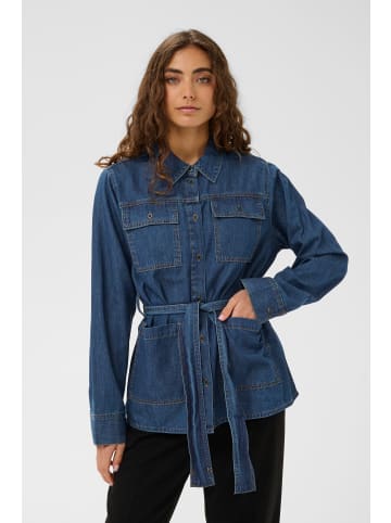 CULTURE Langarm - Hemd CUlava Loose fit in Dark Blue Wash