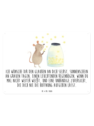 Mr. & Mrs. Panda Wandbild Maus Sterne mit Spruch in Weiß
