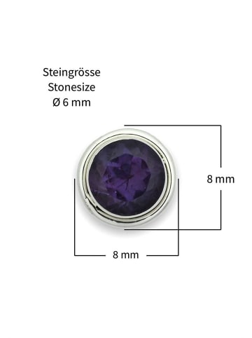 mantraroma 925er Silber - Ohrstecker (L) 8 x (B) 8 mm mit Amethyst facettiert