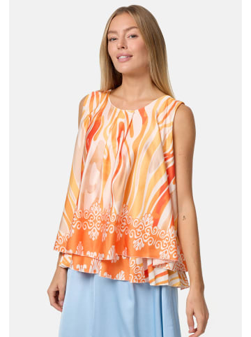 PM SELECTED Satin Overlay Top in Orange