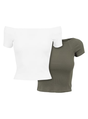 Urban Classics T-Shirt in white+olive
