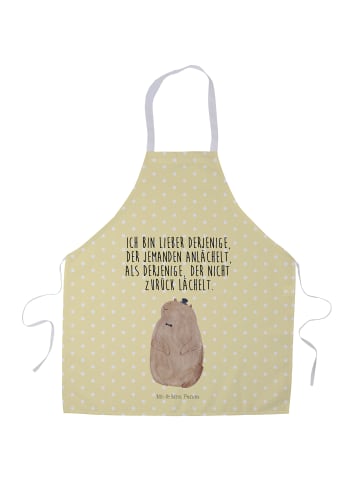 Mr. & Mrs. Panda Grill Schürze Murmeltier mit Spruch in Gelb Pastell