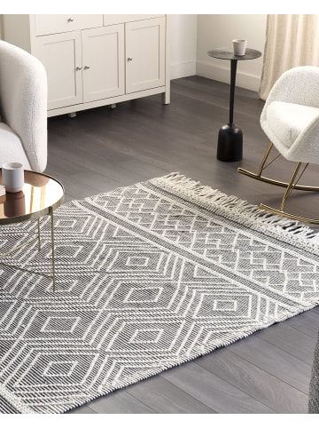 Beliani Kurzflor SAVUCA in Weiß/Schwarz - (W) 160 x (L) 230 cm