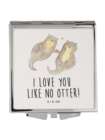 Mr. & Mrs. Panda Schminkspiegel klein Otter Hände halten mit Spruch in Weiß