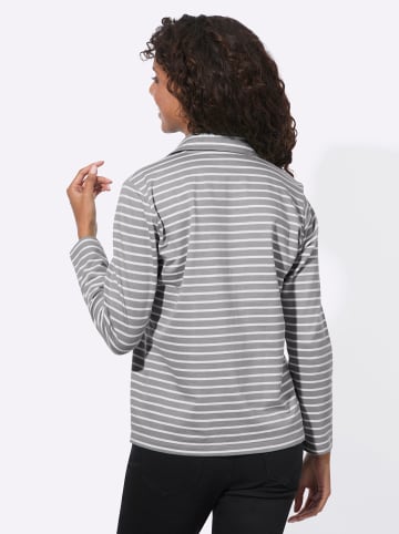 WITT WEIDEN Sweatshirt in steingrau-ecru-geringelt