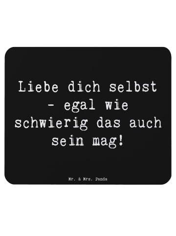 Mr. & Mrs. Panda Mauspad Spruch Selbstakzeptanz Liebe mit Spruch in Schwarz