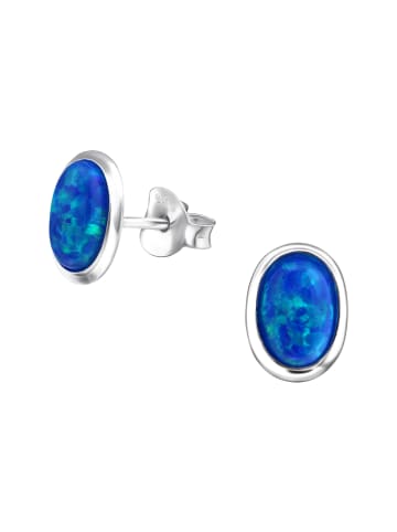 Alexander York Ohrstecker OPAL blau in 925 Sterling Silber, 2-tlg.