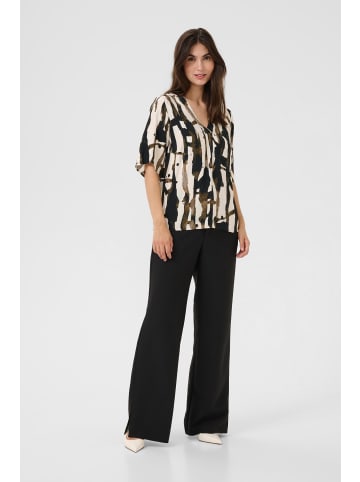 CULTURE Kurzarm-Bluse CUashley Relaxed fit in Grey/Offwhite Graphic