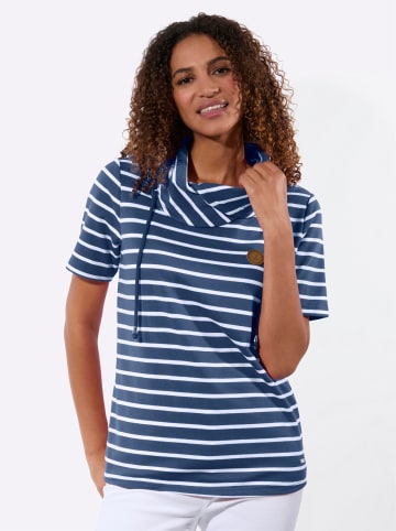 WITT WEIDEN Sweatshirt in jeansblau-weiß-gestreift