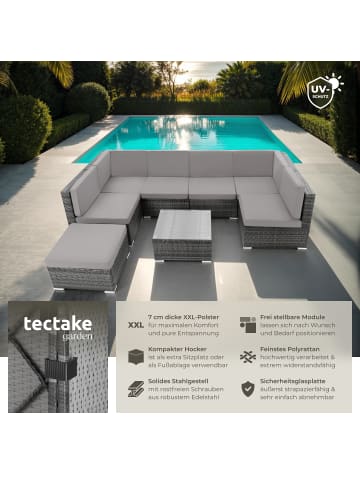 tectake Rattan Lounge Venedig - wetterfestes Gartenmöbelset