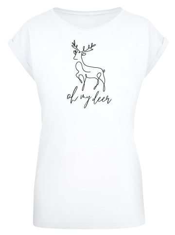 F4NT4STIC T-Shirt Winter Christmas Deer in weiß