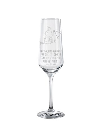 Mr. & Mrs. Panda Sektglas Fledermaus Sitzen mit Spruch in Transparent