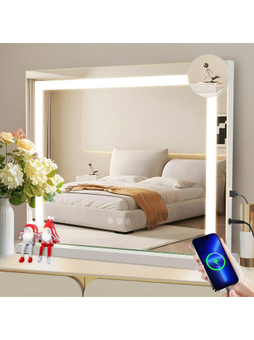 ZMH Schminkspiegel mit Beleuchtung in Nickel Touch Dimmbar L 50* H 40 cm