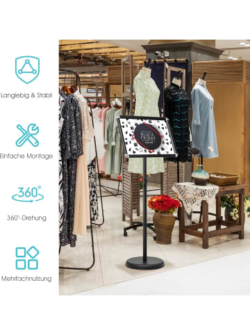 COSTWAY Infoständer A3 höhenverstellbar in Schwarz