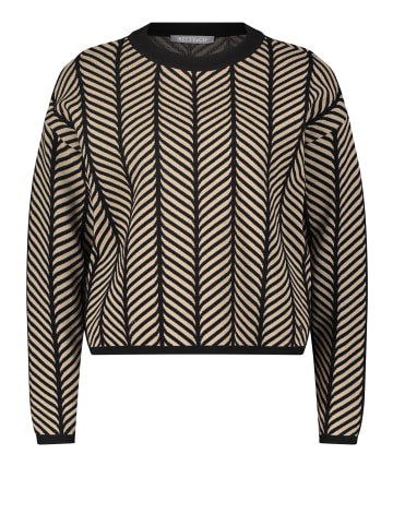 BETTY & CO Strickpullover mit Jacquard in Black/Taupe