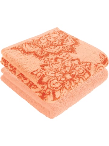 Erwin Müller Frottier, Jacquard Duschtuch 2er-Pack Bühl in apricot