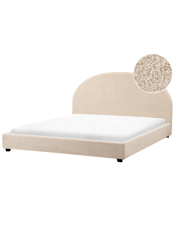 Beliani Doppelbett VAUCLUSE in Beige - (W) 194 x (H) 112 x (L) 214 cm