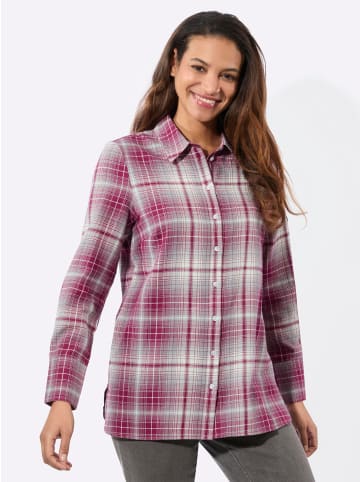 WITT WEIDEN Flanell-Bluse in bordeaux-steingrau-kariert