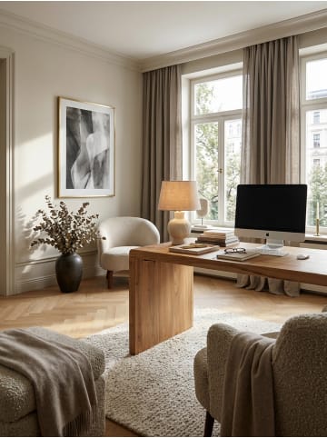 KADIMA DESIGN Schreibtisch BOHA Massiv-Holz Computertisch 160 cm breit in Akazie