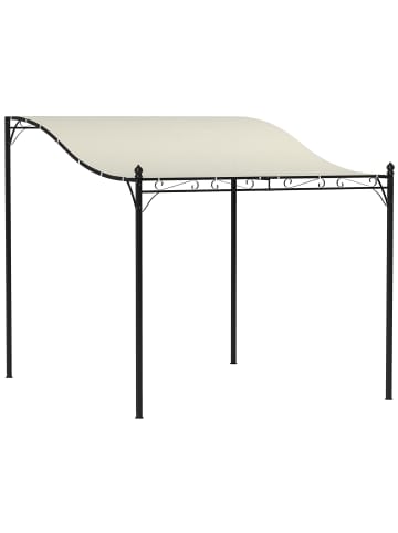 Outsunny Anbaupavillon 248L x 298B x 250H cm Cremeweiß