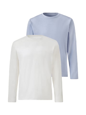 John Devin Langarmshirt in hellblau / offwhite