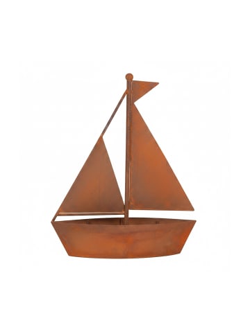 relaxdays Gartendeko "Schiff" in Braun - (B)34,5 x (H)43 x (T)10 cm