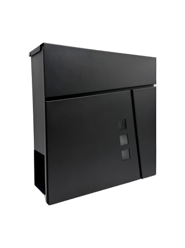relaxdays Briefkasten in Schwarz - (B)37 x (H)37,5 x (T)10,5 cm