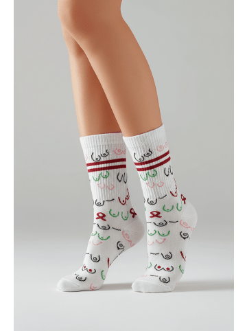 Dailysocks BOOBIES mit humorvollem Motiv weiß 39/42
