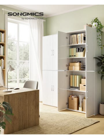 VASAGLE Aktenschrank Custos-old in Schneeweiss - (B)80 x (H)180 x (T)40 cm