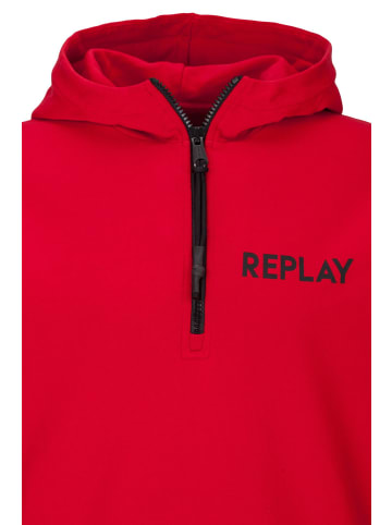 Replay Kapuzensweatshirt Organic Cotton Fleece in rot