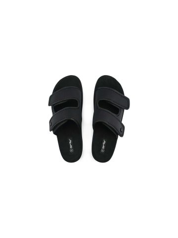 Flip Flop Hausschuh "velcro*flower" in schwarz