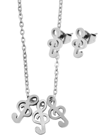 Adeliás Damen Halskette – Ankerkette Schlüssel aus Edelstahl 43 cm in silber