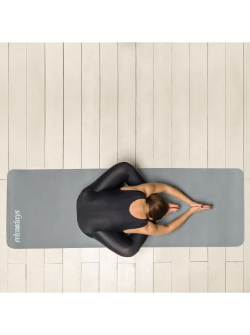 relaxdays 2 x Yogamatte in Grau - (B)60 x (H)1 x (T)180 cm