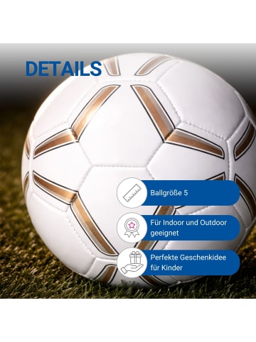 elasto Fußball "Strike" in weiß/gold - Größe 5