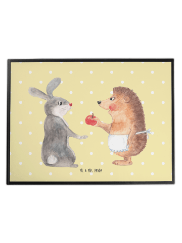 Mr. & Mrs. Panda Schreibtischunterlage Hase Igel ohne Spruch in Gelb Pastell