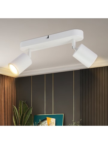 ZMH Deckenleuchte in weiß 2-flammige GU10 Moderne schwenkbar Flurlampe L 26.5 cm